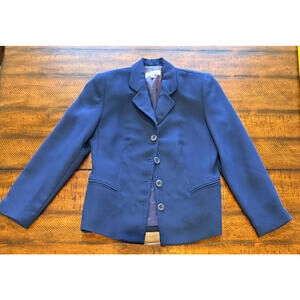 Smooth Studios Petites Navy Button Up Blazer - Size 4P   Made in USA